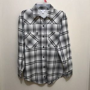Time and Tru black and white plaid button down